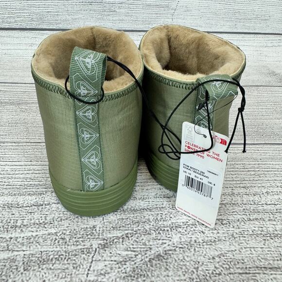 Roxy Women's Green Pow Faux Fur Lined Pull On Booties Size 10 - Picture 8 of 10